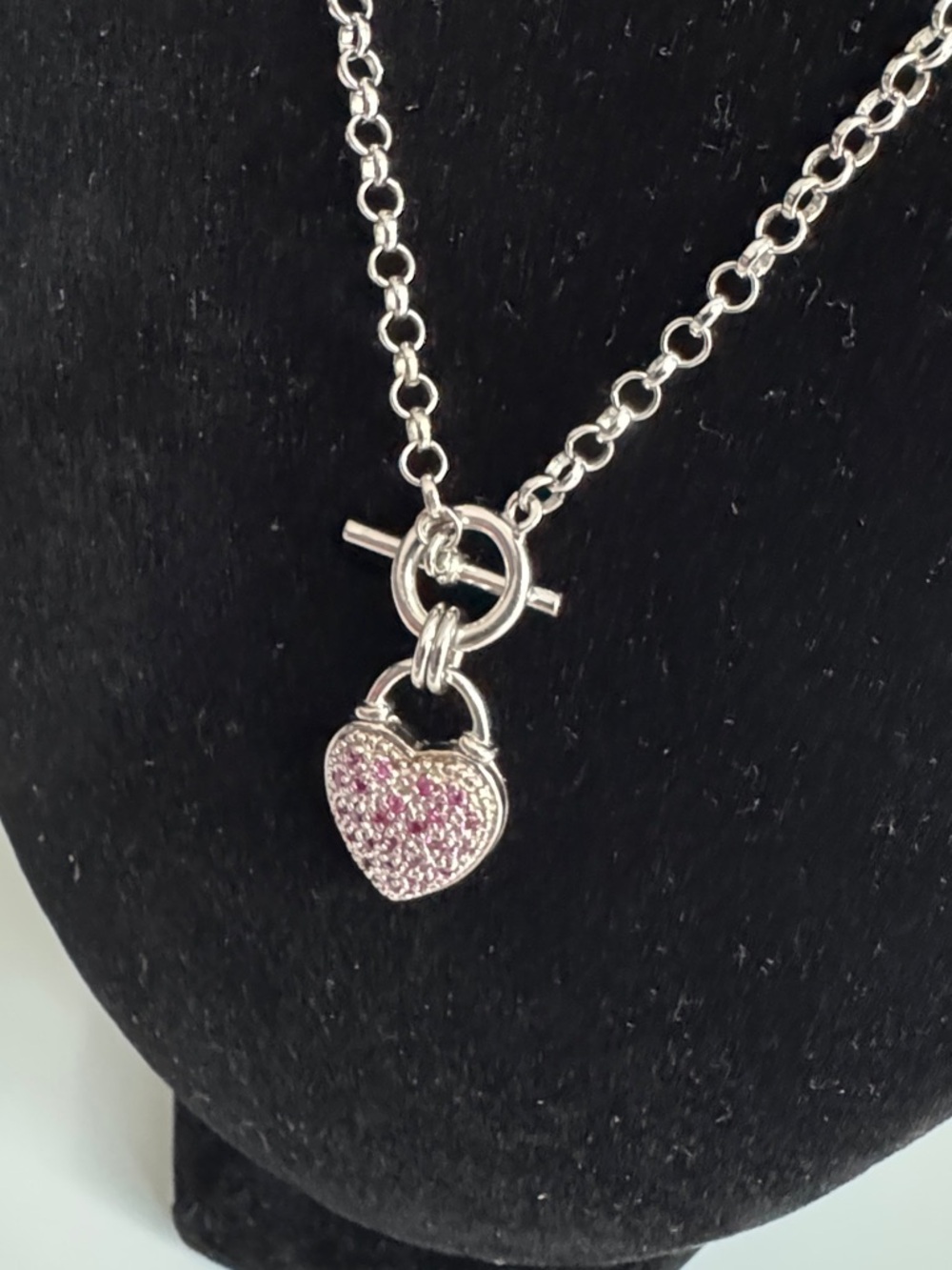 Sterling Silver Pave Necklace - Picture 4 of 8